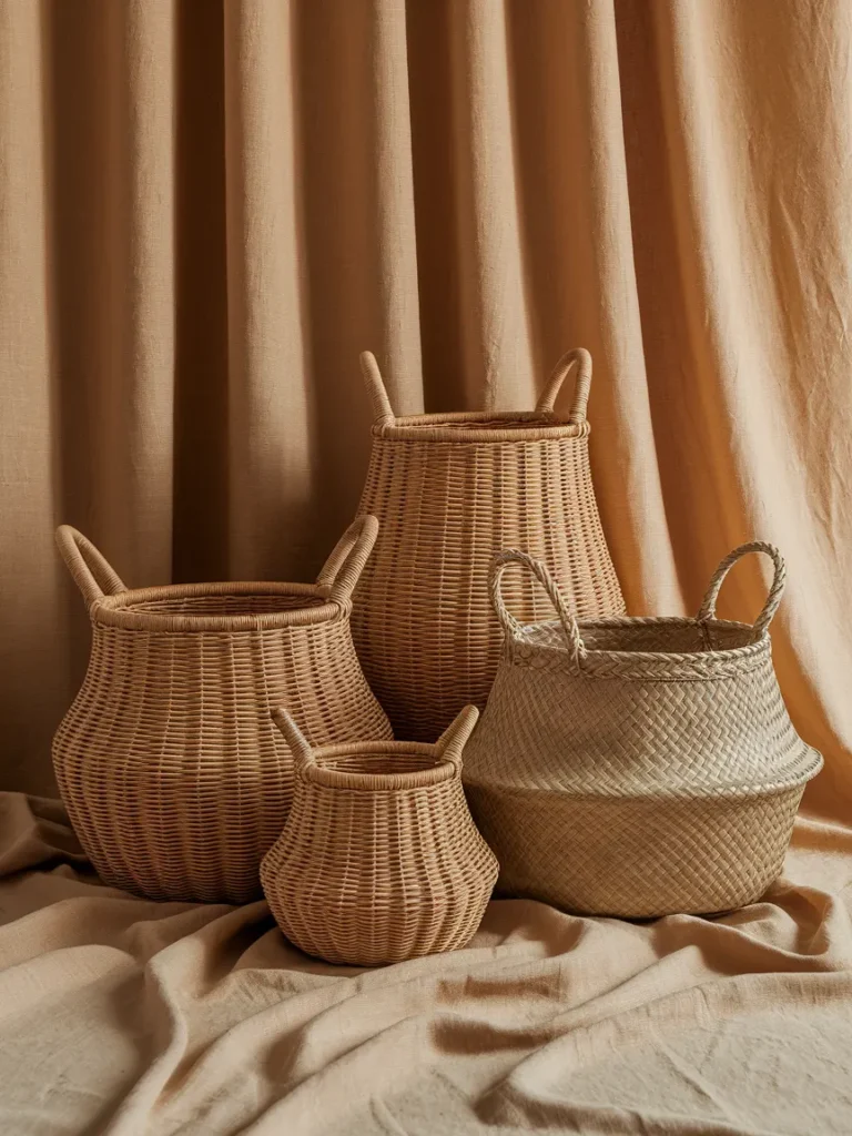  Comparison of wicker, rattan, and seagrass basket weaves for living room basket decor