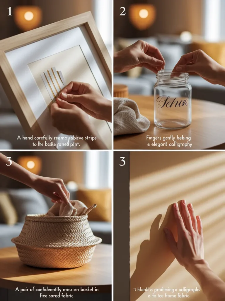 Four easy DIY apartment bathroom decor projects for renters using removable supplies.