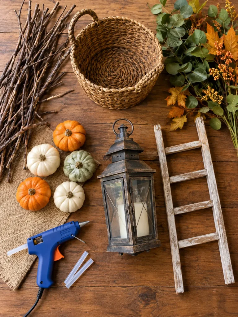 Budget friendly DIY supplies for front porch fall decor