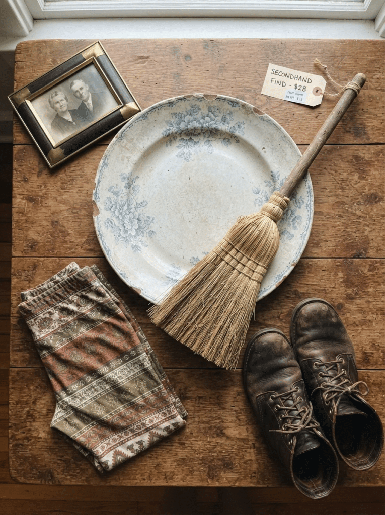 Thrift store finds for budget Halloween door ideas