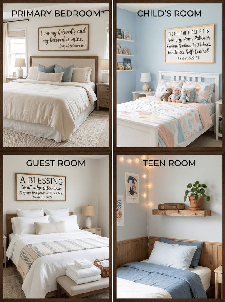 Four Christian bedroom ideas for couples, children, guests, and teens