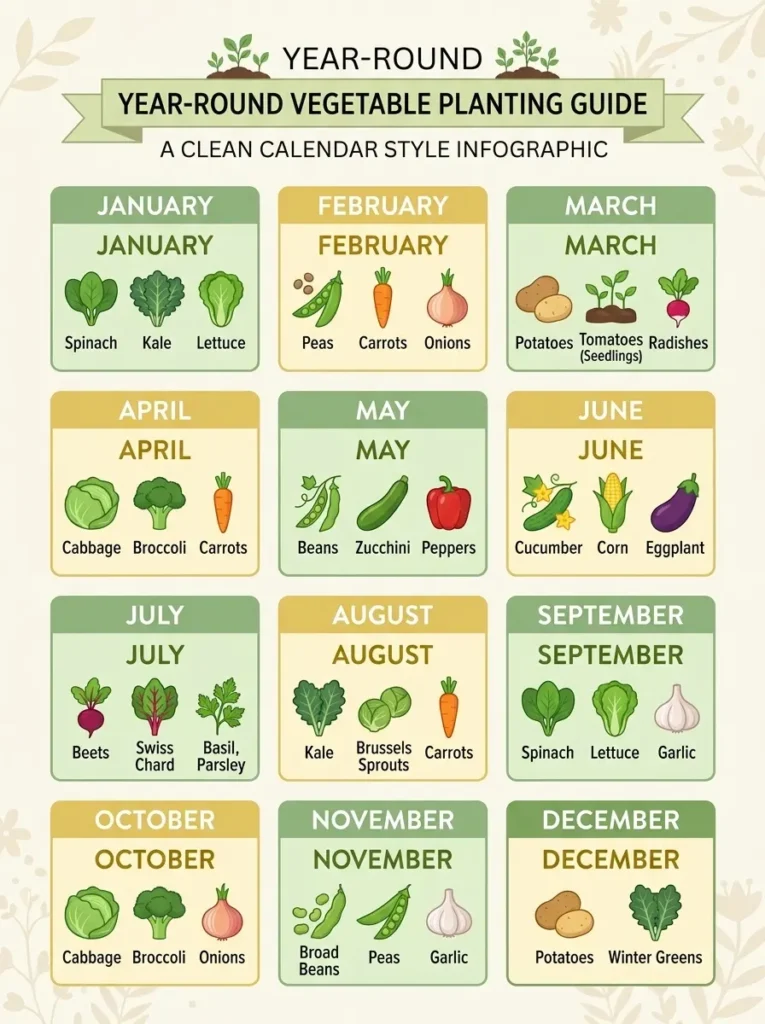 Central Florida vegetable gardening month by month planting calendar