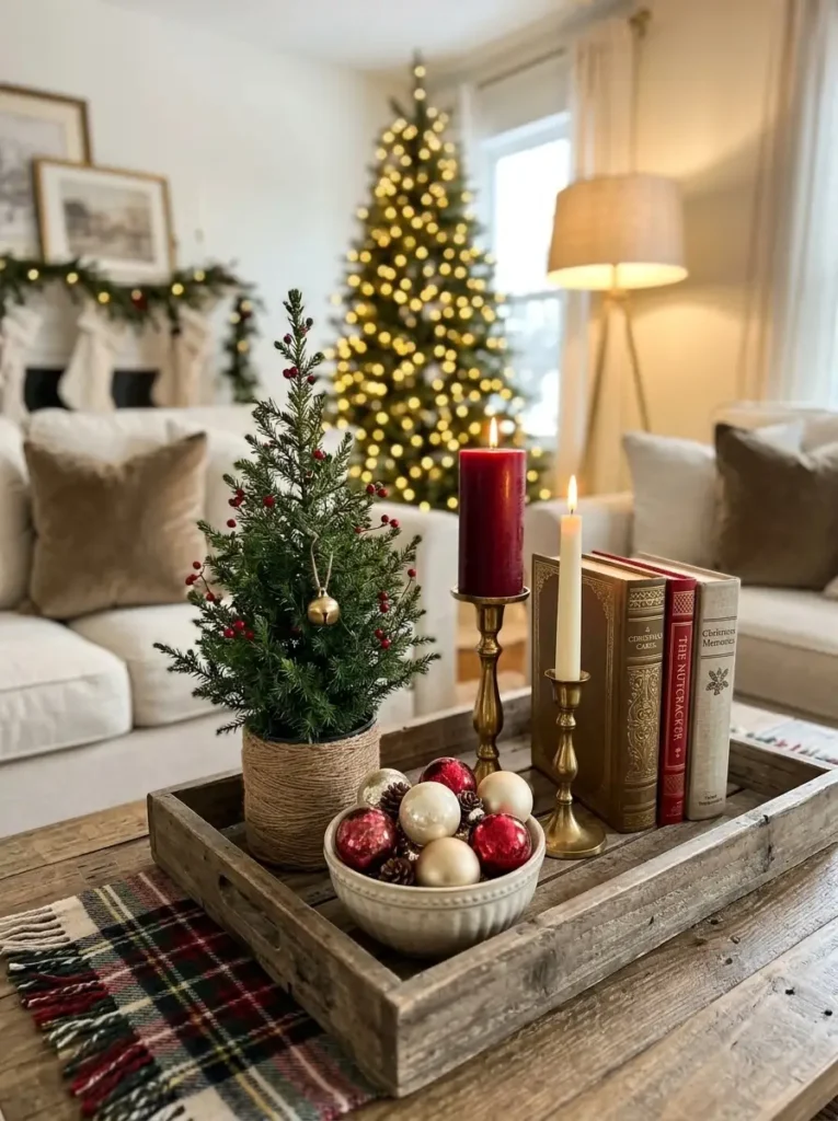 Is Your Coffee Table Ready for the Holidays? Living Room Coffee Table Christmas Decor Ideas That Work in Any Space