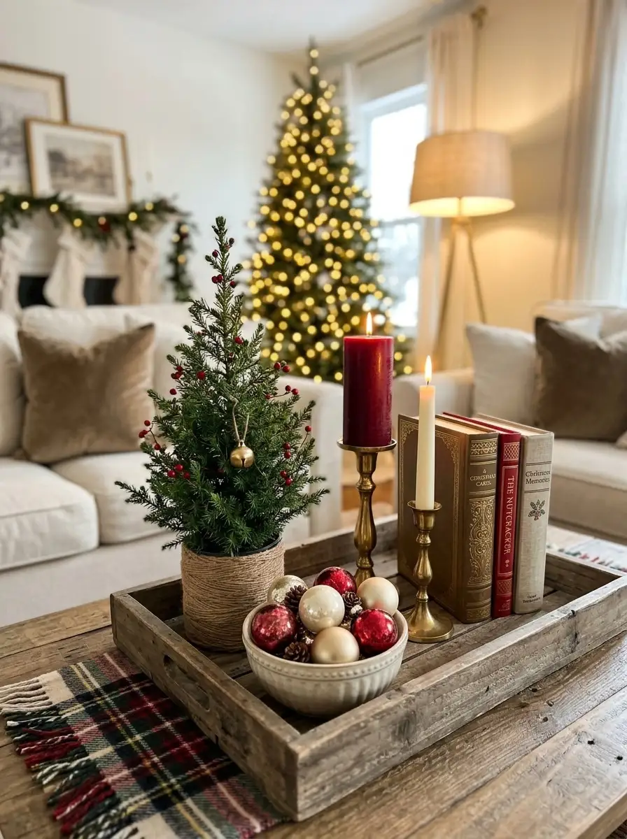 Is Your Coffee Table Ready for the Holidays? Living Room Coffee Table Christmas Decor Ideas That Work in Any Space