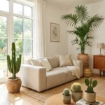 How Do You Style Living Room Plant Decor With Cacti and Palms?