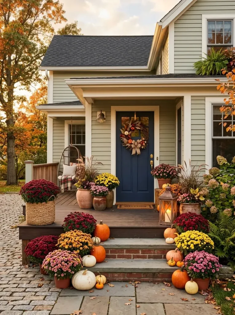 How Do You Style Mums on Your Front Porch So They Look Full and Last All Season?